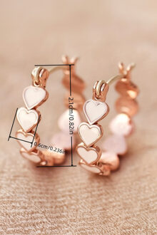 Driehoofdige Hart Hoops Earrings Wit