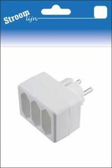 Drieweg stekker euro wit