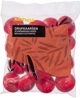 Drijfkaarsen - rood - 20 stuks