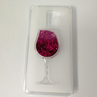 Drijfzand Strass Rode Wijn Glas Patroon Beschermhoes Voor Digma Vox S502F 3G Soft Tpu Silicone Cover heet roze