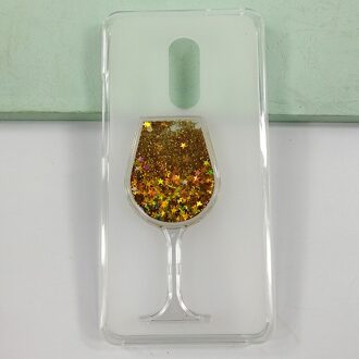 Drijfzand Strass Rode Wijn Glas Patroon Beschermhoes Voor Tp-Link Neffos X1 Max 5.5Inch Soft Tpu Siliconen back Cover geel