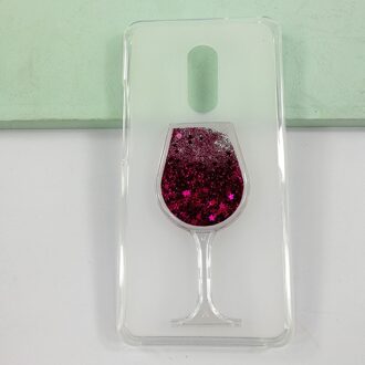 Drijfzand Strass Rode Wijn Glas Patroon Beschermhoes Voor Tp-Link Neffos X1 Max 5.5Inch Soft Tpu Siliconen back Cover heet roze