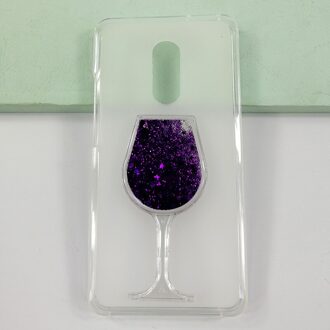 Drijfzand Strass Rode Wijn Glas Patroon Beschermhoes Voor Tp-Link Neffos X1 Max 5.5Inch Soft Tpu Siliconen back Cover paars