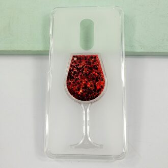 Drijfzand Strass Rode Wijn Glas Patroon Beschermhoes Voor Tp-Link Neffos X1 Max 5.5Inch Soft Tpu Siliconen back Cover rood