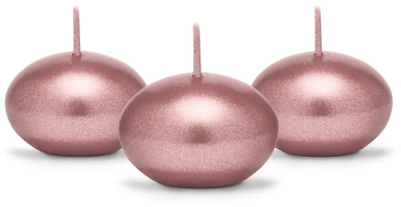 Drijvende Kaars Metallic Rose Goud (50st) Roze