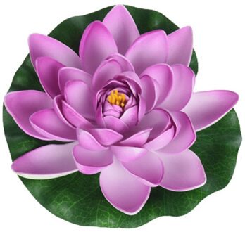 Drijvende kunst waterlelie bloemen - lila paars - D18 cm - Vijver decoratie - Nep bloemen - Waterlel