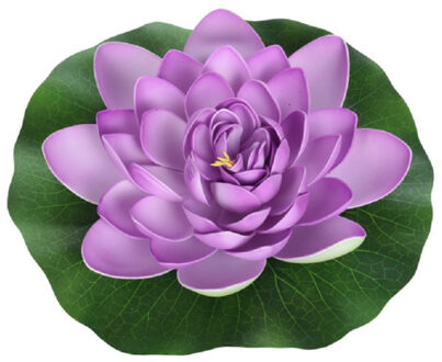 Drijvende kunst waterlelie bloemen - paars - D18 cm - Vijver decoratie - Nep bloemen - Waterlelies