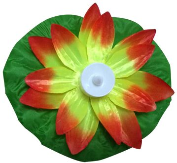 Drijvende Lotus Licht Zwembad Outdoor Tuin Water Bloem Led Lamp Verlichting Elektronische Kaars PI669 oranje