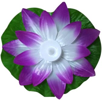 Drijvende Lotus Licht Zwembad Outdoor Tuin Water Bloem Led Lamp Verlichting Elektronische Kaars PI669 Paars