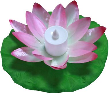 Drijvende Lotus Licht Zwembad Outdoor Tuin Water Bloem Led Lamp Verlichting Elektronische Kaars PI669 Roze