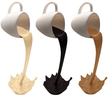 Drijvende Morsen Koffie Cup Sculptuur Keuken Decoratie Morsen Magic Gieten Splash Creatieve Koffie Mok Home Decoratie 3stk