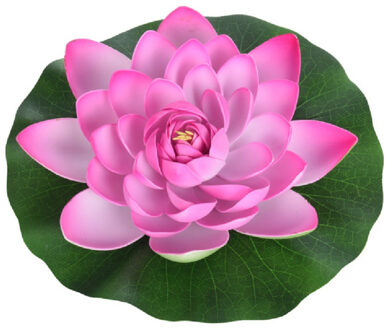 Drijvende waterlelie - 1x - roze - kunststof - 26 cm