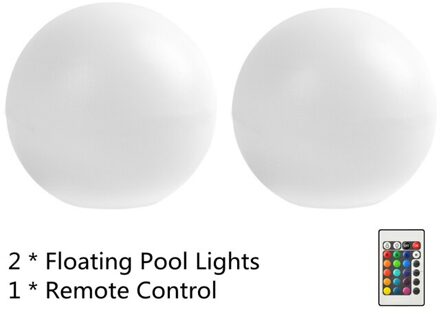 Drijvende Zwembad Verlichting Rgb Kleur Veranderende Led Bal Lichten IP67 Waterdicht Vervangbare Knoopcel Tub Night Lights Zwembad Speelgoed 2 Pack met Remoter