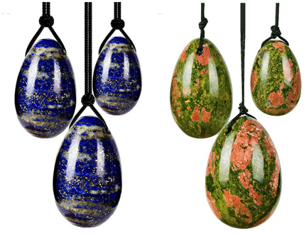 Drilled Lapis Lazuli Yoni Eggs Jade Ball Set Natural Stone Jade Egg Massager Kegel Exercise Vaginal Muscles Tighten Crystal Ball