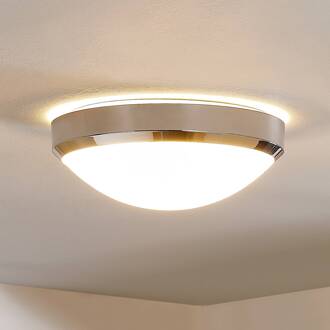 Drilona LED badkamer-plafondlamp, IP44 wit, chroom
