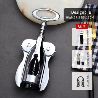 Drincarier Wijn Opener, Zinklegering Premium Wing Kurkentrekker Wijn Flesopener Met Multifunctionele Flessen Opener B