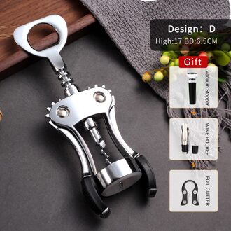Drincarier Wijn Opener, Zinklegering Premium Wing Kurkentrekker Wijn Flesopener Met Multifunctionele Flessen Opener