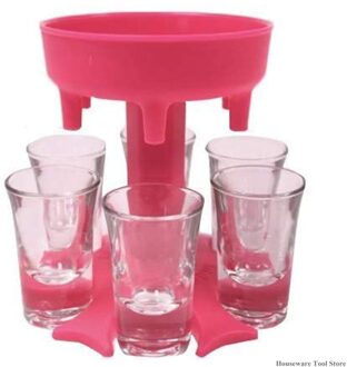 Drink Dispenser 6 Manieren Borrelglas Dispenser Bril Opknoping Houder Stand Rack Carrier Drank Drinken Games Voor Cocktail Party Rood