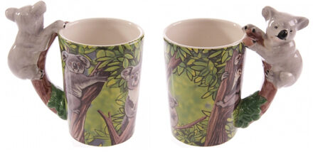Drink/koffie mok koala thema - Set van 4x stuks - 250 ml - Dieren cadeau artikelen