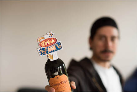 Drink Me - retro flestopper met verlichting Multikleur