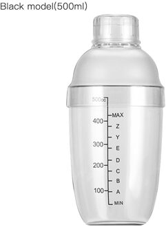 Drink Mixer Mengbekers Clear Multipurpose Hand Shaker Met Schaal Shaker Melk Thee Winkel Levert Speciale Schudden Cup Sneeuw Gram pot zwart 500ml