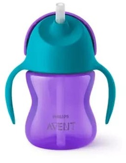 Drinkbeker met rietje - 9+M - 1 stuk - Paars/blauw - SCF796/02