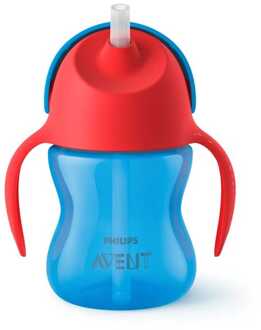Drinkbeker met rietje - 9m+ - Blauw/rood - SCF796/01