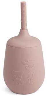 Drinkbeker met rietje Adita 230ml, Woodrose Roze/lichtroze - 125ml-250ml