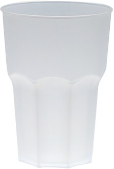 Drinkbekers - 1x stuks - onbreekbaar kunststof - wit - 480 ml
