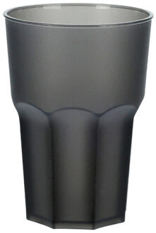 Drinkbekers - 1x stuks - onbreekbaar kunststof - zwart - 480 ml
