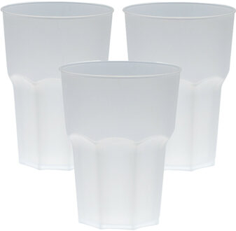 Drinkbekers - 24x stuks - onbreekbaar kunststof - wit - 480 ml