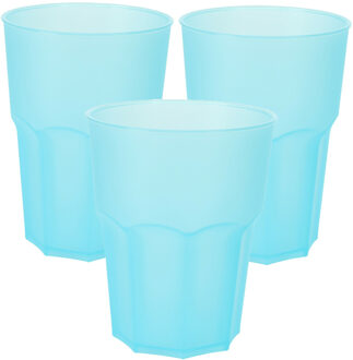 Drinkbekers - 6x stuks - blauw - kunststof - 480 ml - onbreekbare camping en kinder bekers
