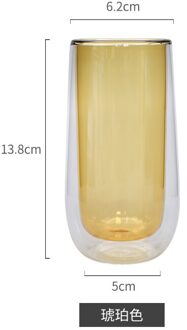 Drinken Glazen Multi-color Ronde Koffie Cup Double Wall Cup Leuke Water Fles Beker Glas Bubble Tea Cup