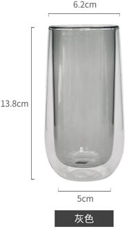 Drinken Glazen Multi-color Ronde Koffie Cup Double Wall Cup Leuke Water Fles Beker Glas Bubble Tea Cup