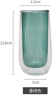 Drinken Glazen Multi-color Ronde Koffie Cup Double Wall Cup Leuke Water Fles Beker Glas Bubble Tea Cup