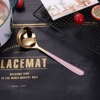 Drinken Soep Lepel Roestvrij Staal Soep Lepel Verdiepen Verdikte Grote Capaciteit Eetlepel Keuken Koken Tool Voor Saus, Bouillon B roze