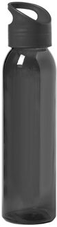 Drinkfles - 3x - glas - waterfles - met schroefdrop - zwart - 470 ml - bidon