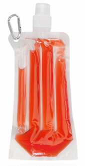 Drinkfles/bidon - rood - navulbaar - met koelelement - 400 ml - festival/outdoor