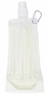 Drinkfles/bidon - wit - navulbaar - met koelelement - 400 ml - festival/outdoor