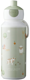 Drinkfles little nederlands pop-up campus 400 ml - little boerderij Groen