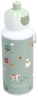 Drinkfles little nederlands pop-up campus 400 ml - little boerderij Groen