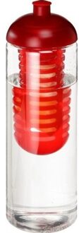 Drinkfles met fruit infuser - 850 ml - rood - lekvrij