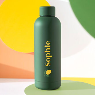 Drinkfles met naam zwart