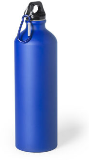 Drinkfles Thor - blauw - aluminium - schroefdop - 800 ml - met karabijnhaak