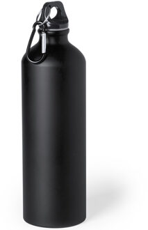 Drinkfles Thor - zwart - aluminium - schroefdop - 800 ml - met karabijnhaak