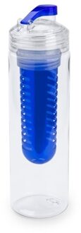 Drinkfles/waterfles met fruitfilter - 700 ml - infuser - Fruitwater fles - transparant/blauw