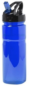 Drinkfles/waterfles met RVS schroefdop - Blauw - 650 ml - Tritan Kunststof - Sportfles