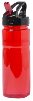 Drinkfles/waterfles met RVS schroefdop - Rood - 650 ml - Tritan Kunststof - Sportfles - Drinkflessen