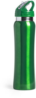 Drinkfles/waterfles Powerline - 800 ml - metallic groen - RVS - Bidon - Drinkflessen