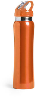 Drinkfles/waterfles Powerline - 800 ml - metallic oranje - RVS - Bidon - Drinkflessen